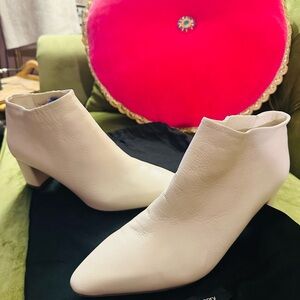 Theory Cream Ankle Boots